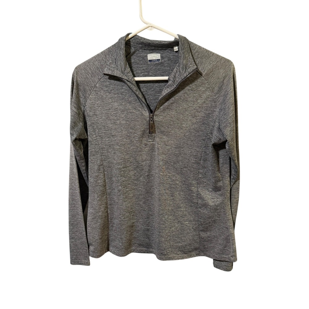Callaway Women's‎ Size Large Gray Heathered Long Sleeve Quarter Zip Pullover